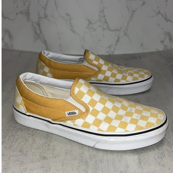 Vans Classic Yellow and White Checkered Slip-Ons - Picture 3 of 7